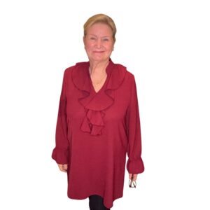 Tunika med volang - Bordeaux