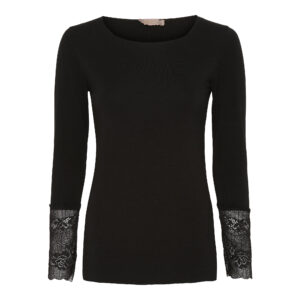 Elegant basblus med spets från Marta de Chateau - sort