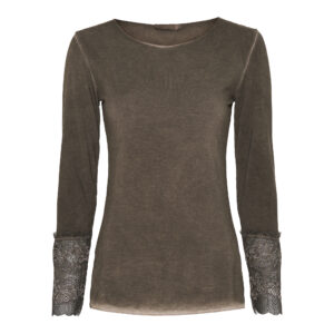 Elegant basblus med spets från Marta de Chateau - Brun