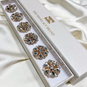 Prydnadsknapp med kristall & gulddetalj