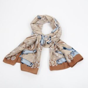 🤎 Beige scarf med kedje- & seleprint