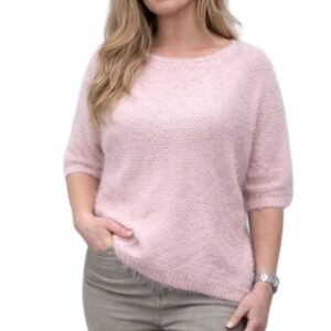 Stickad tröya med 3/4 ärm